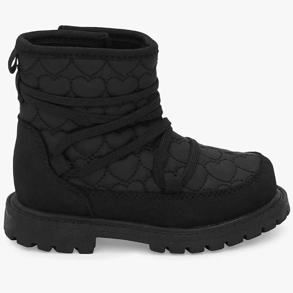 Carter's Unisex-Child Black Ribbed Tayla Black Fashion Boot size 11